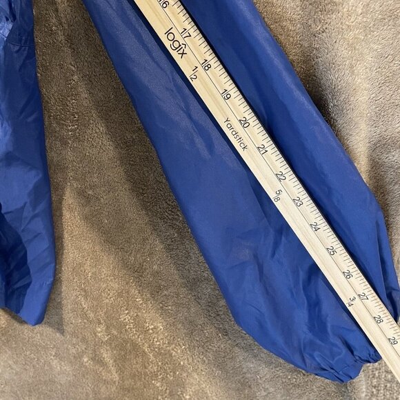 Women's TOTES Rain Coat Royal Blue Hooded With Large Pocket Size L Zipper Jacket - Picture 6 of 7